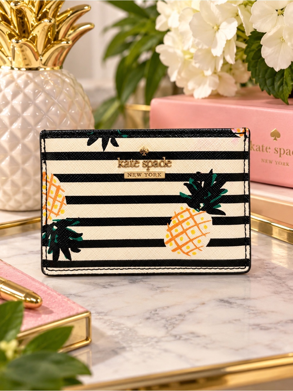 Kate Spade Storybook Lining Pineapple Card Holder